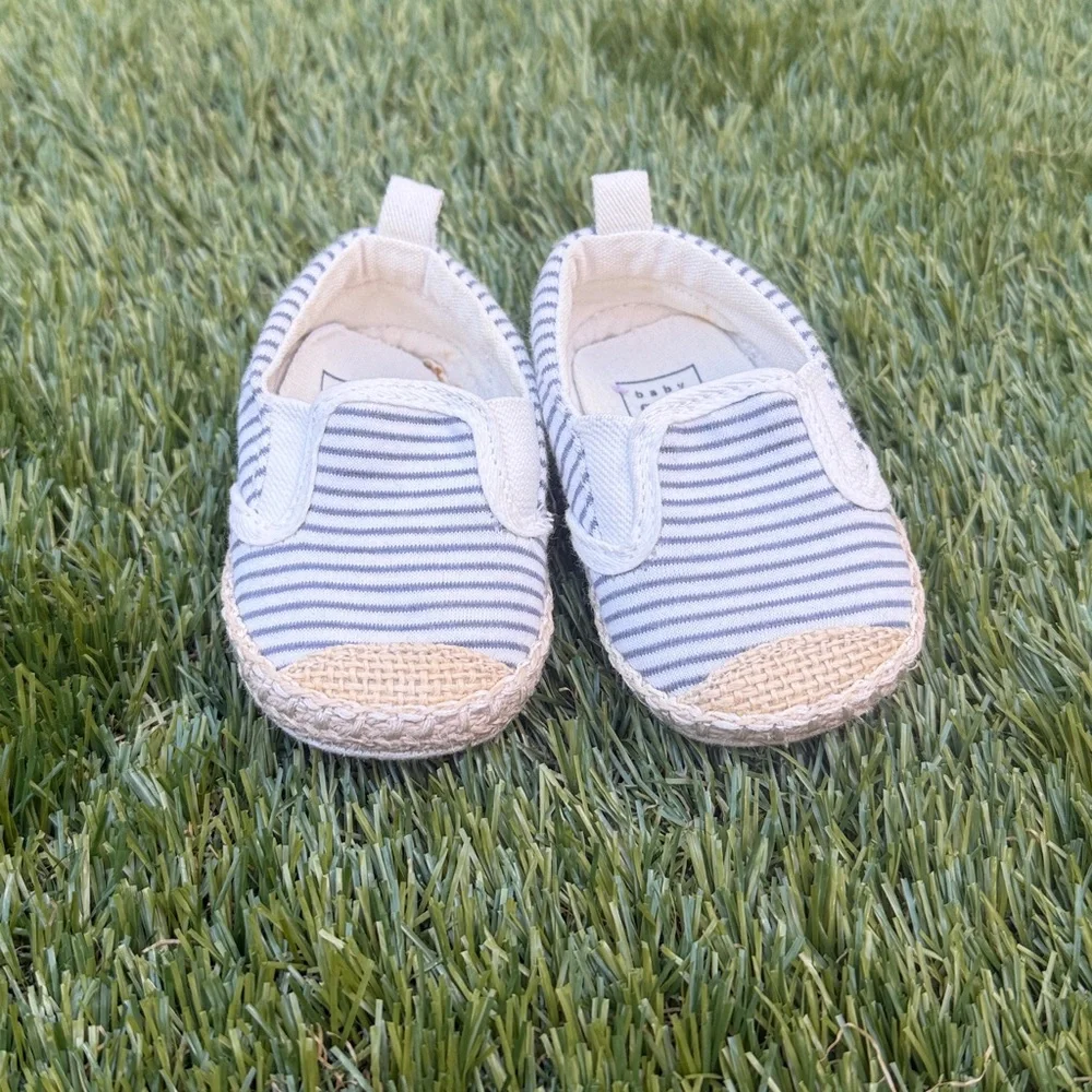 GAP Baby Slip-On Shoes - Cream and Gray Stripes